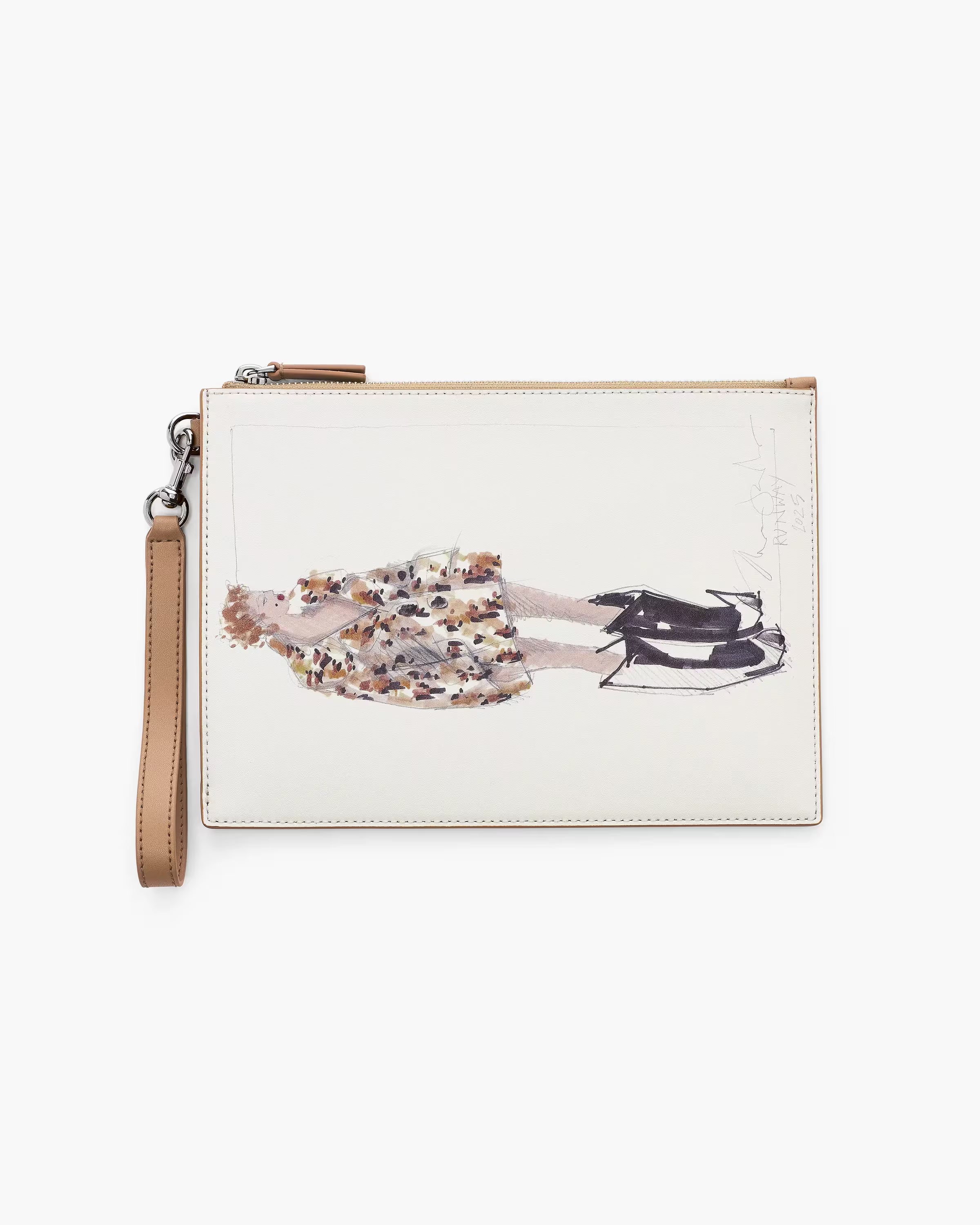 Marc Jacobs The Runway Illustration Wristlet Camel