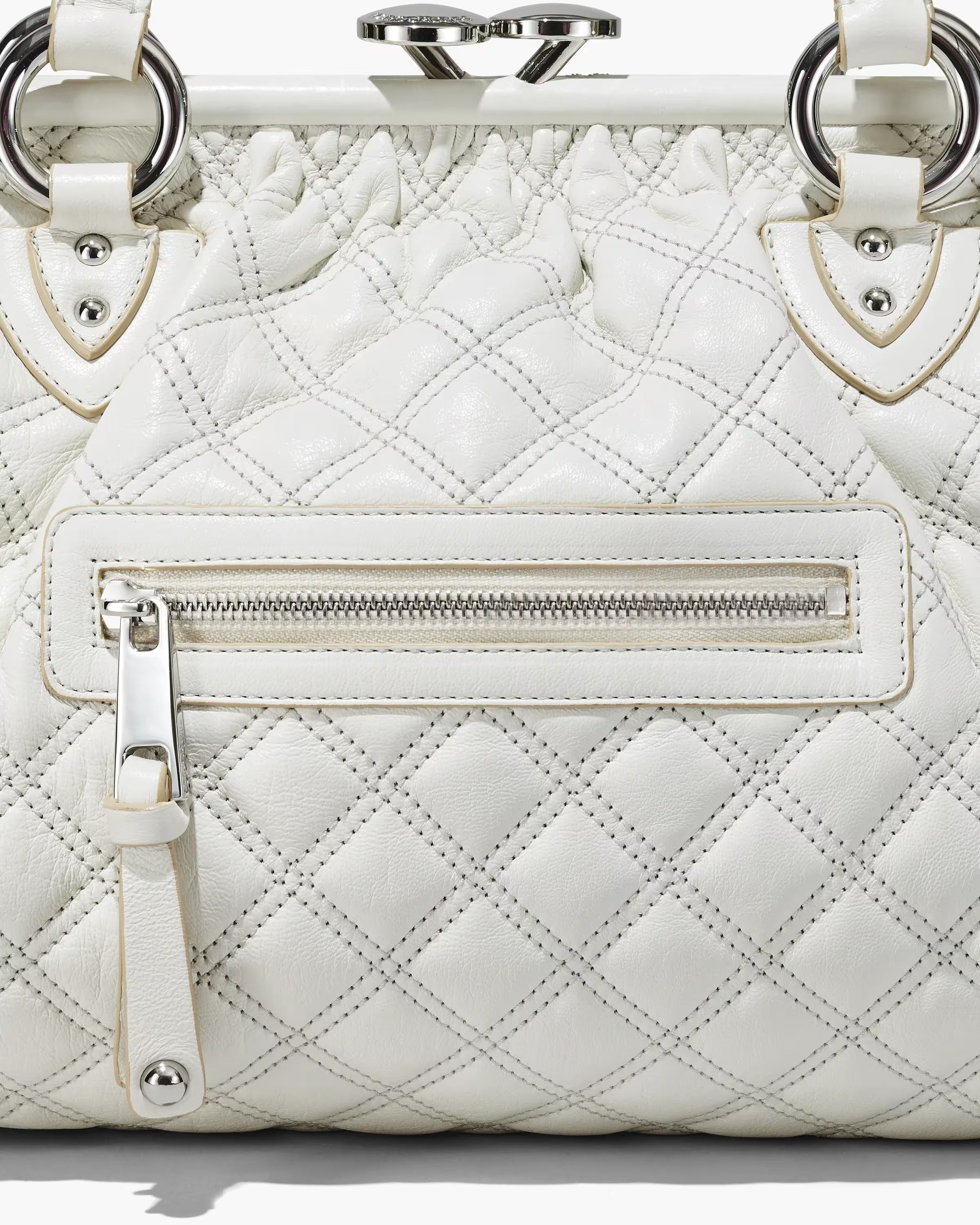 Marc Jacobs Re-Edition Quilted Leather Stam Bag Cloud White