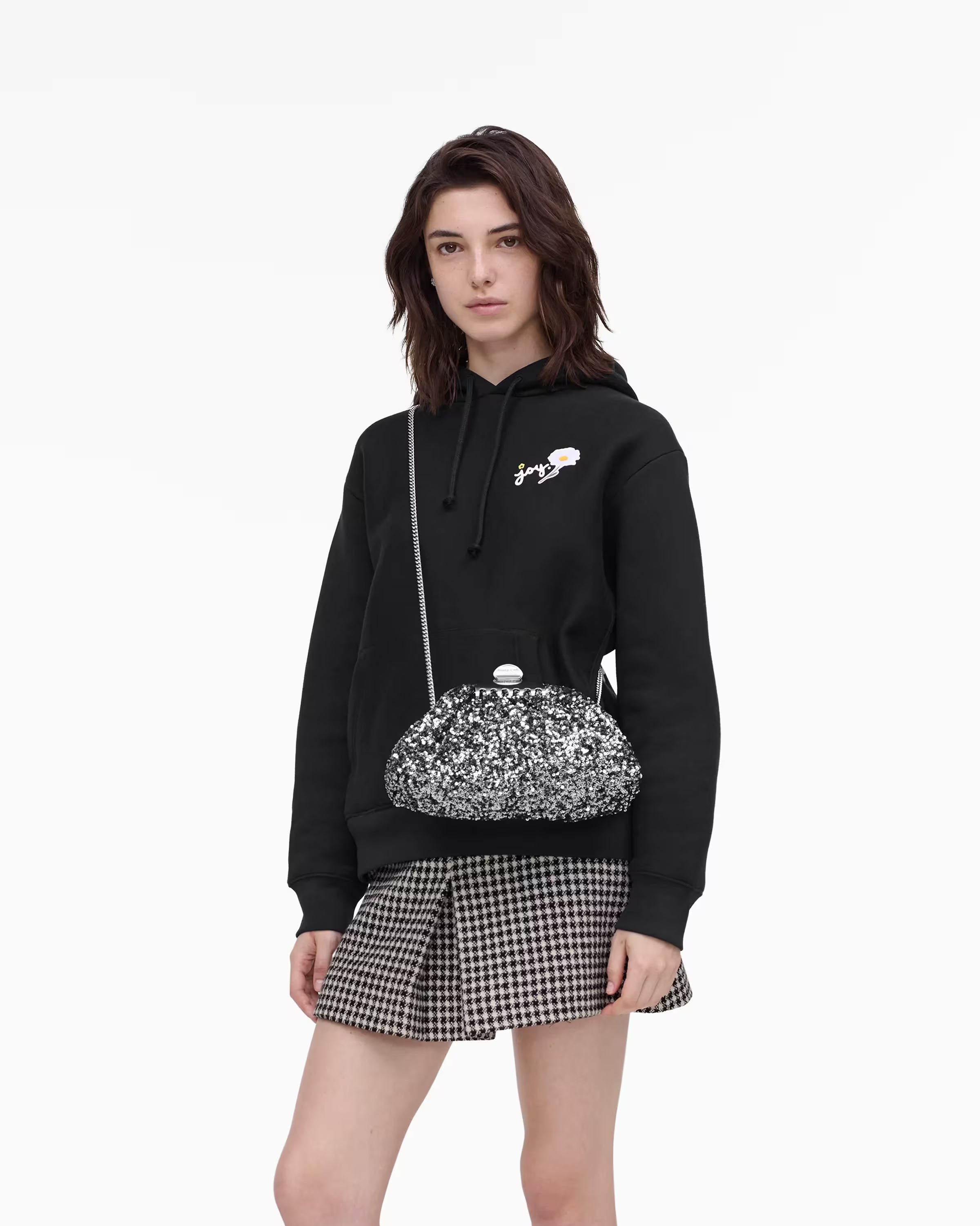Marc Jacobs The Sequin Glam Small Clutch Silver