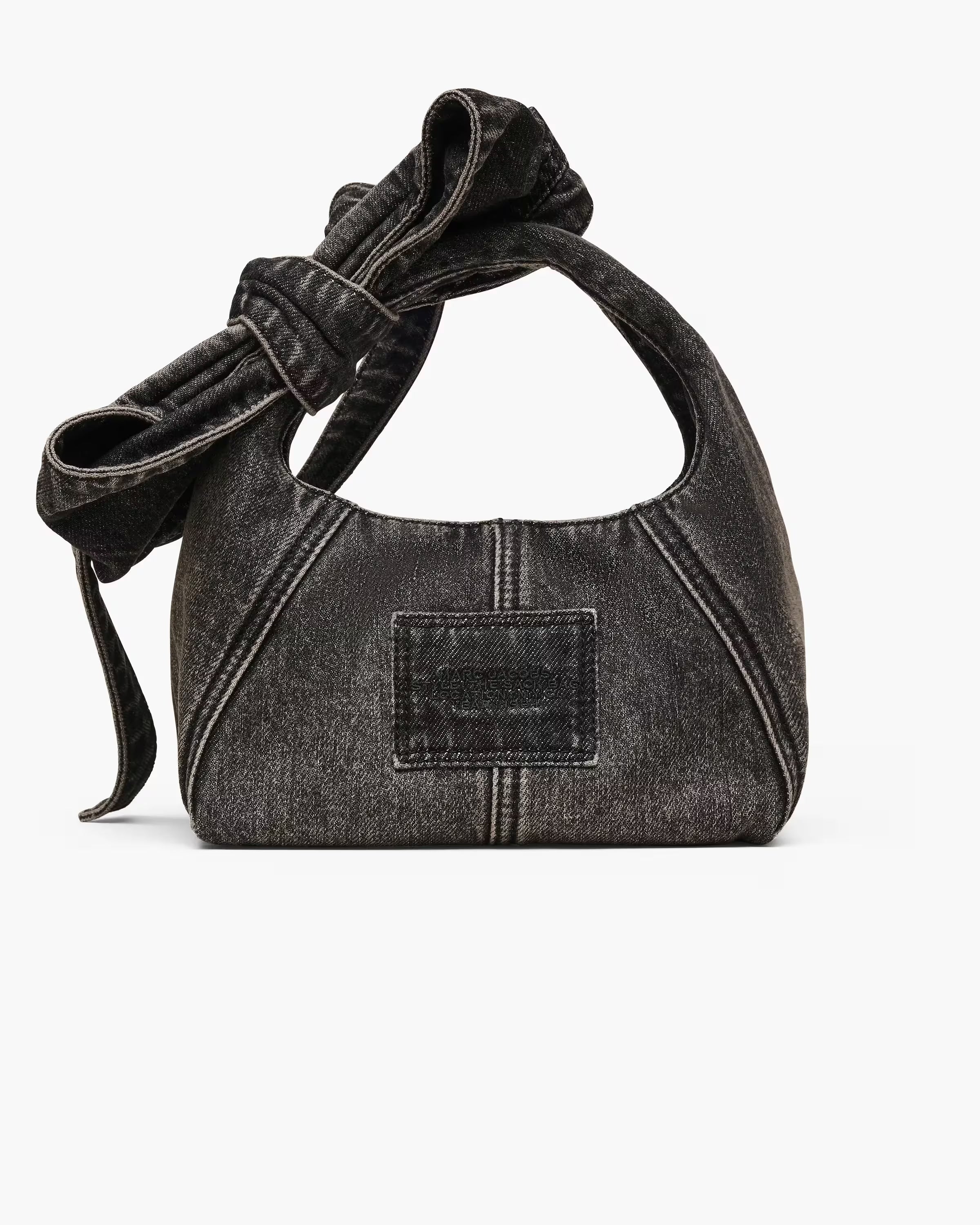Marc Jacobs The Bow Denim Mini Sack Bag Black Wash