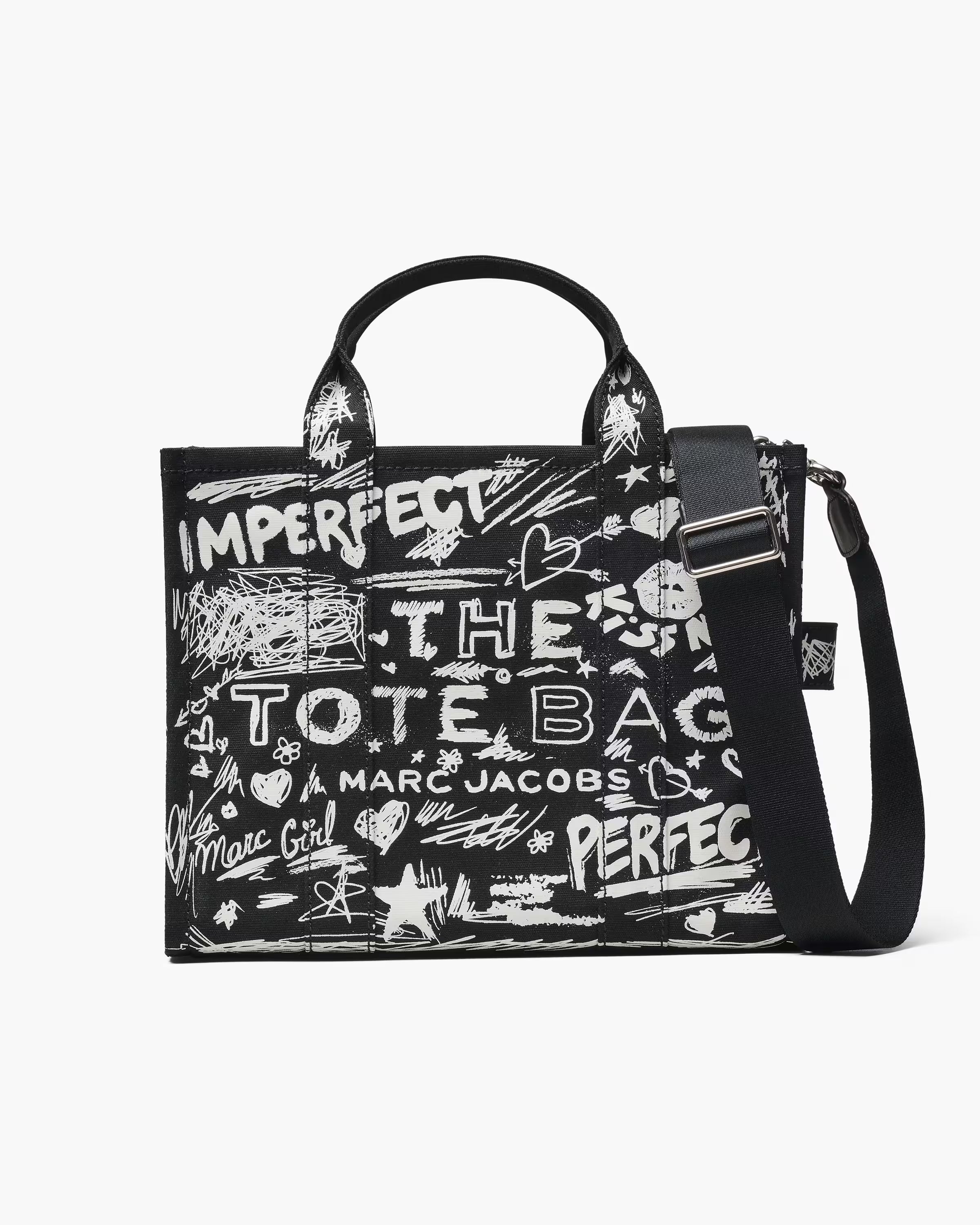Marc Jacobs The Punk Scribble Canvas Medium Tote Bag Black Multi