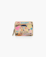 Marc Jacobs The Punk Scribble Mini Compact Wallet Beige Multi
