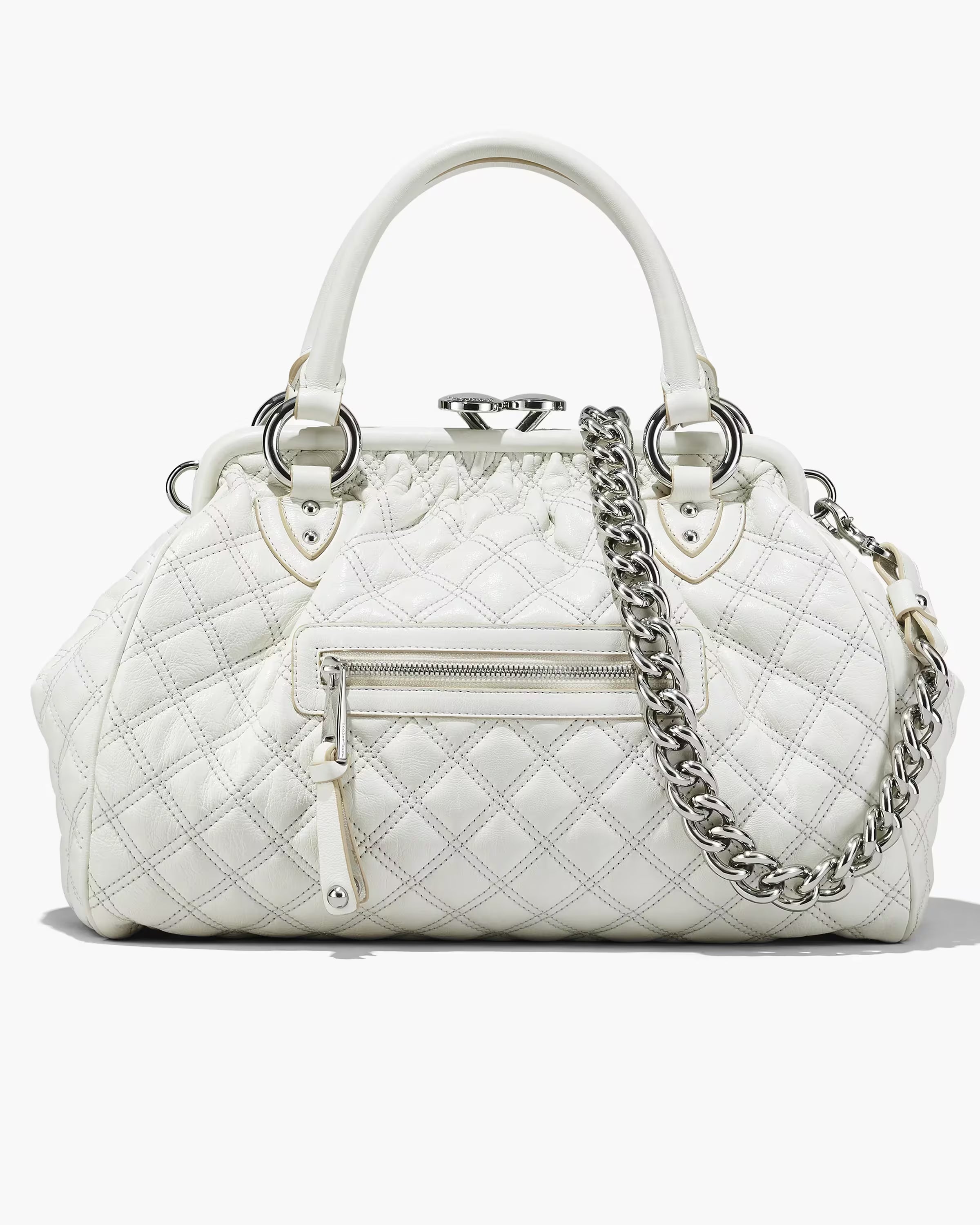 Marc Jacobs Re-Edition Quilted Leather Stam Bag Cloud White