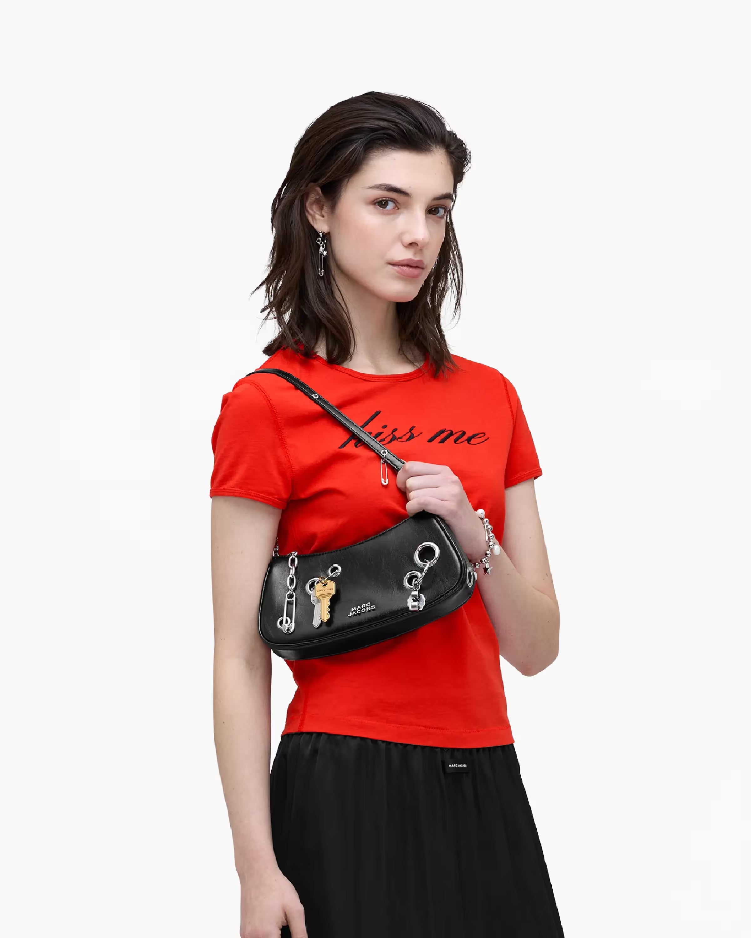 Marc Jacobs The Grommet Charm Shoulder Bag Black